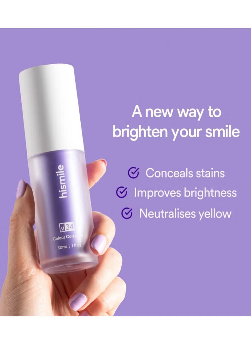 Hismile V34 Colour Corrector – Teeth Whitening Gel (No Bleach, Safe & Fast)